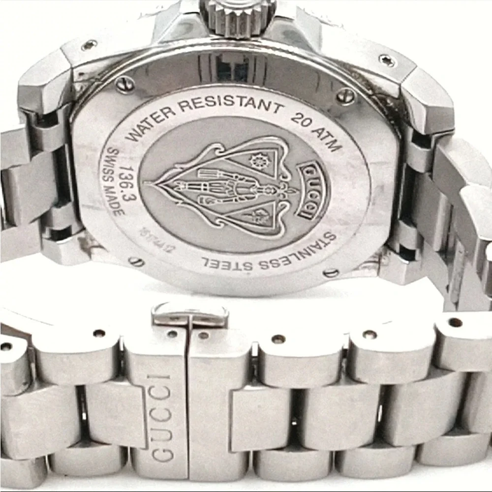 Gucci Unisex Swiss Diver Stainless Steel Bracelet Watch 40mm #105 new battery